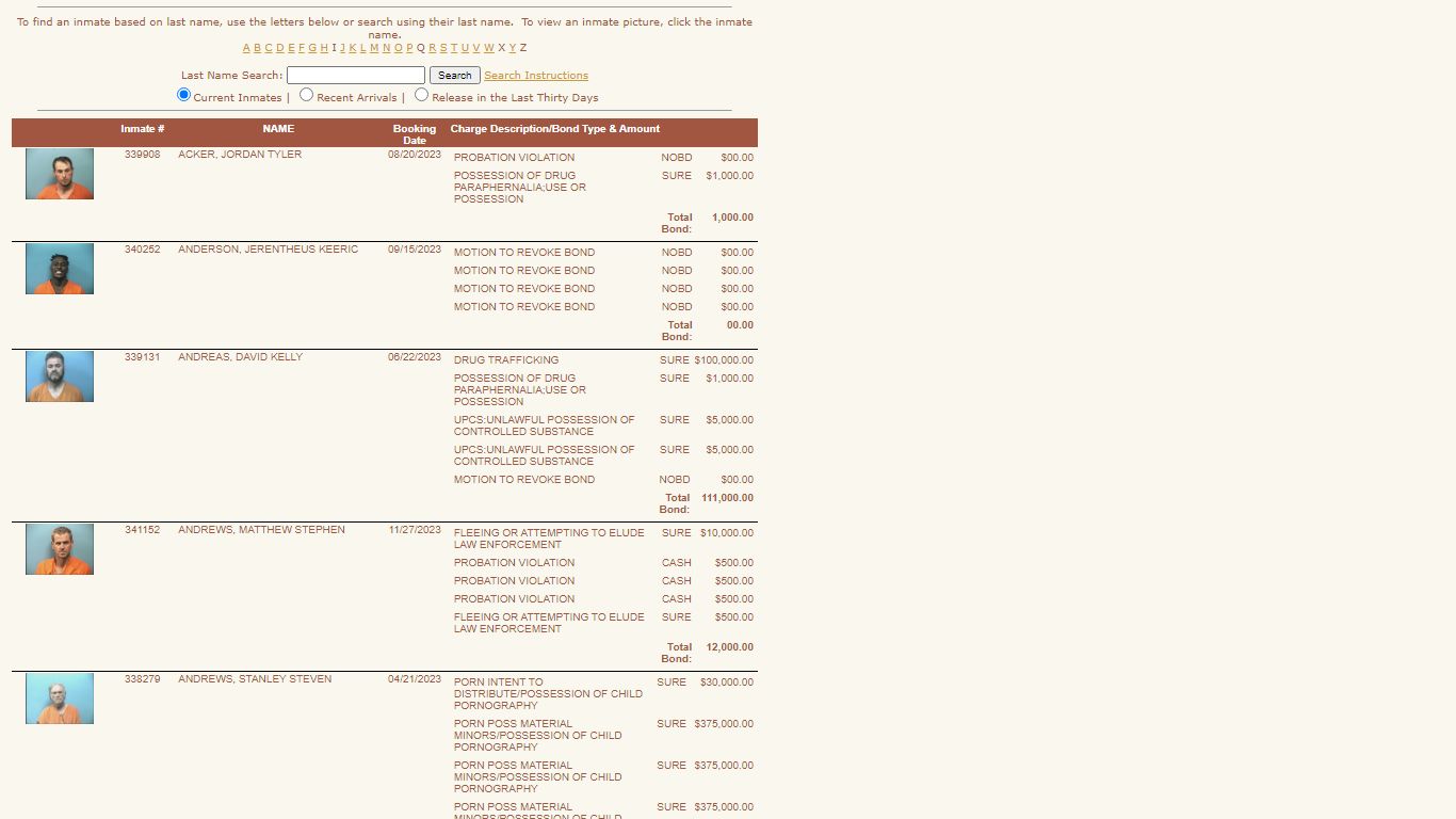 Shelby County Sheriff's Office - Inmate Listing